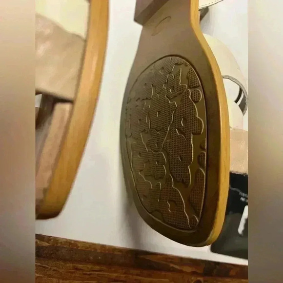 Dr. scholl’s sling back leather strappy sandal ruched square toe cushion 8,5 - Picture 9 of 9